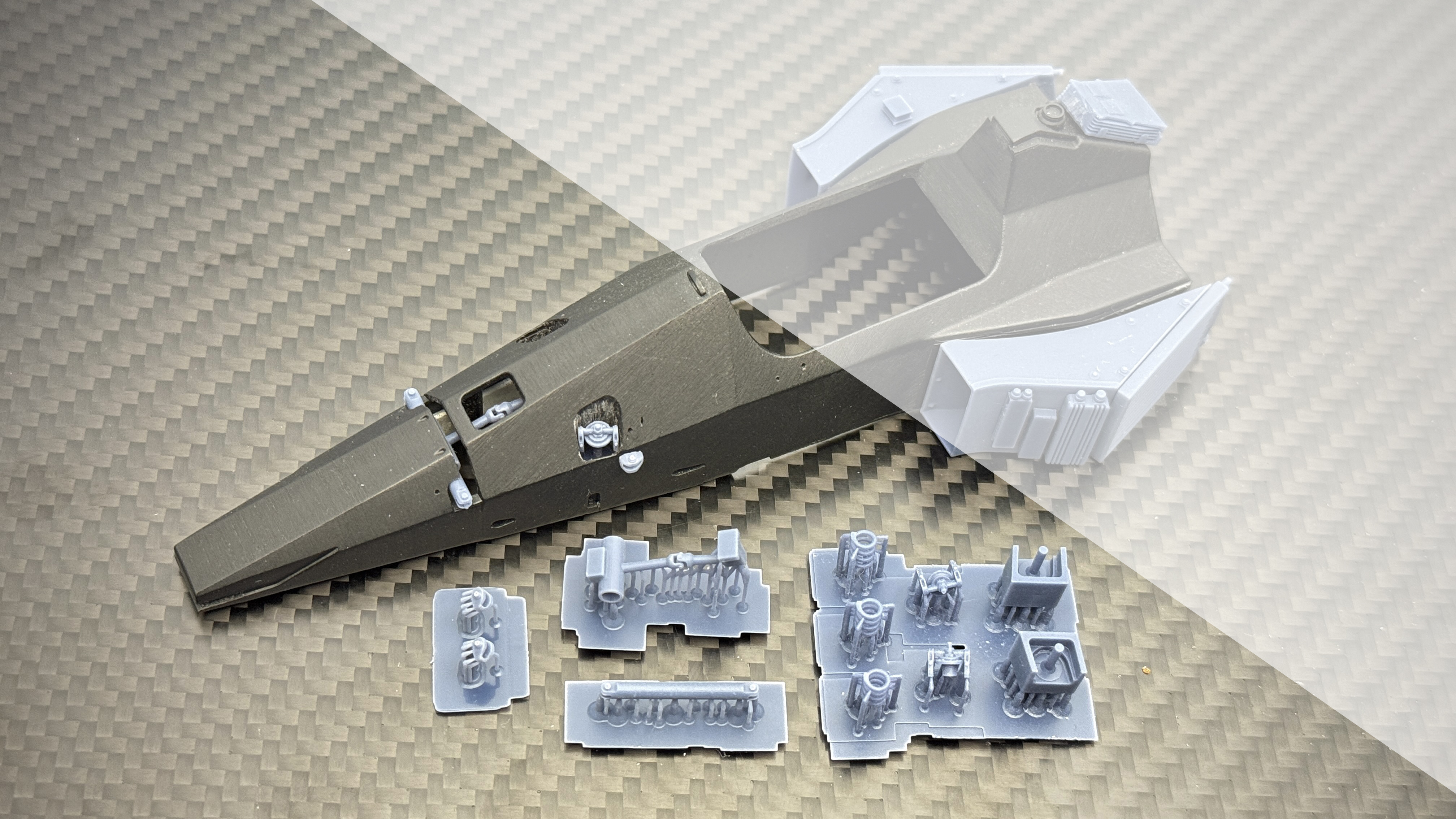 ギアボックス周辺の肉抜き等でシャープに。